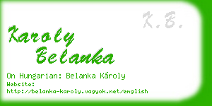 karoly belanka business card